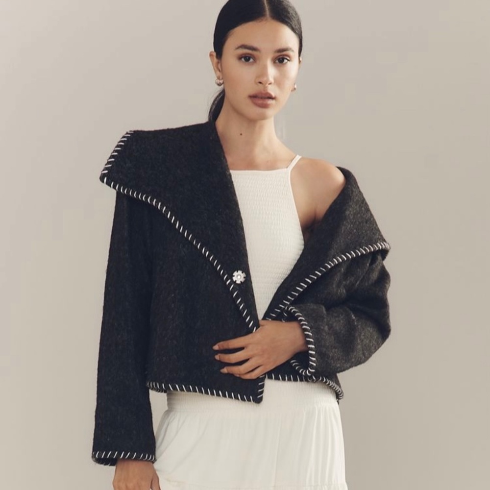 Anthropologie Wool Blend Collared Jacket